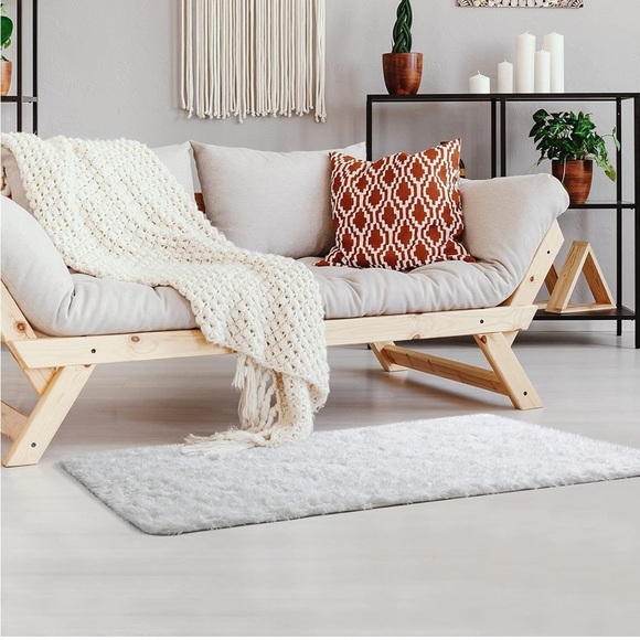 Bedside Preppy Dorm Area Rug College Essentials Non Slip Bedroom Fluffy Carpet - Picture 6 of 6